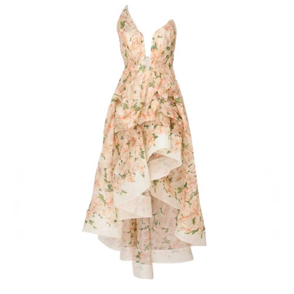 Zimmermann Natura Draped Strapless Midi Dress